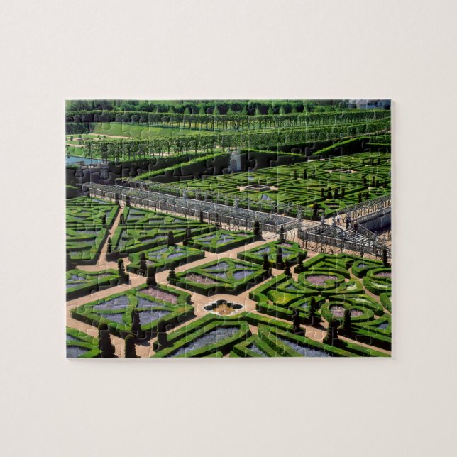 Garten in Villandry Chateau, Indre-et-Loire, Puzzle (Horizontal)