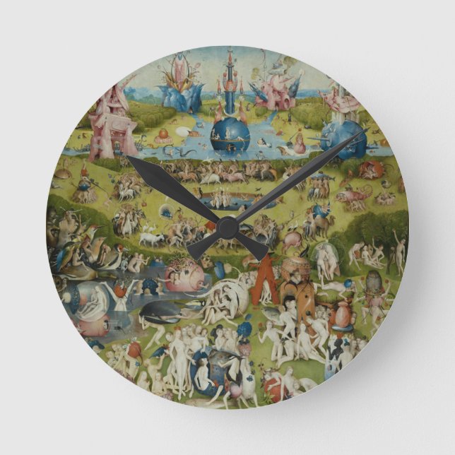Garten irdischer Freuden, 1490-1500 Runde Wanduhr (Vorderseite)