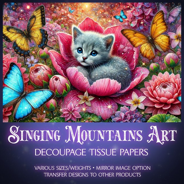 Garten-Kitty-Launen-Decoupage  Seidenpapier (Von Creator hochgeladen)