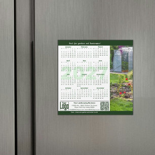 Garten Landschaft Grün Weiß 2027 Kalender Magnet