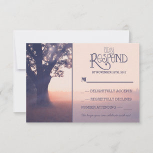 Garten Lichter Baum rustikale Hochzeit RSVP Karte