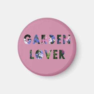 Garten-Liebhaber-Blumentext auf irgendeiner Farbe Magnet