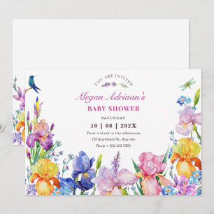 Garten Lila Blume Blüte Babydusche Einladung