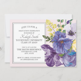 Garten Lila Gelb Rosa Blumengrau Party Einladung