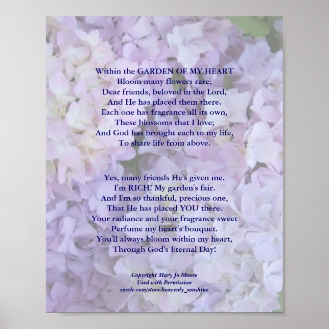 Garten mein Herz-Hydr-Poster Poster (Vorne)