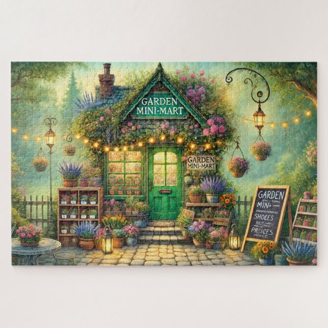 Garten-Mini-Markt Whimsical Blumenladen Puzzle (Horizontal)