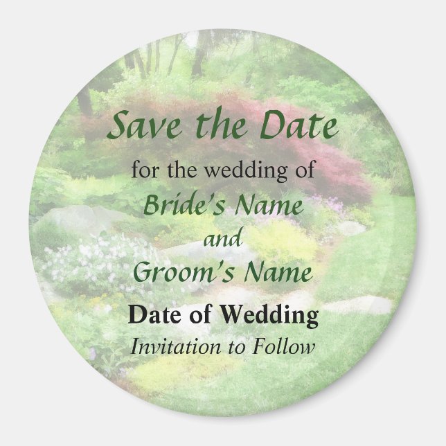 Garten mit japanischem Ahorn Save the Date Magnet (Vorne)