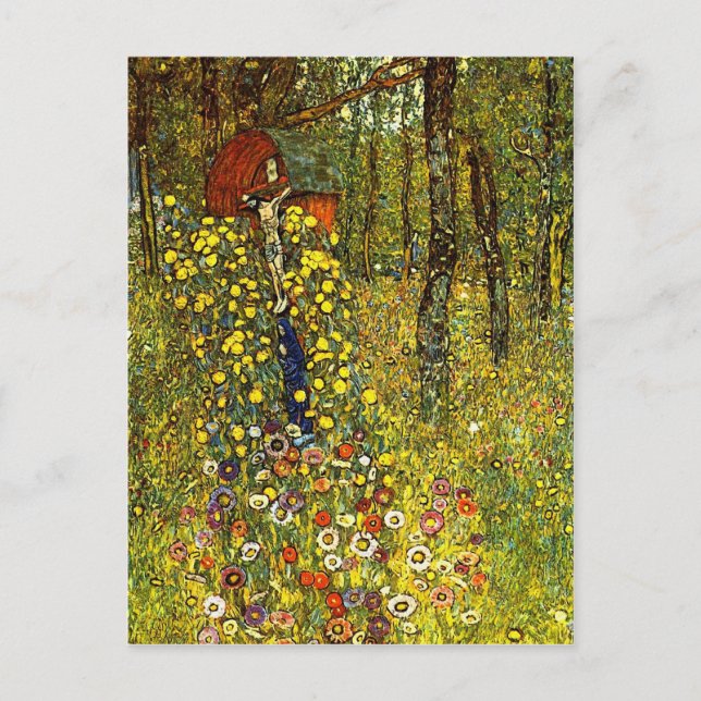Garten mit Kruzifix von Gustav Klimt Postkarte (Vorderseite)
