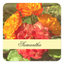 Garten mit orangefarbenen und roten Blumen