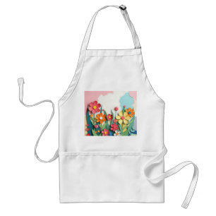 Garten mit Papiersammlerblumen Schürze