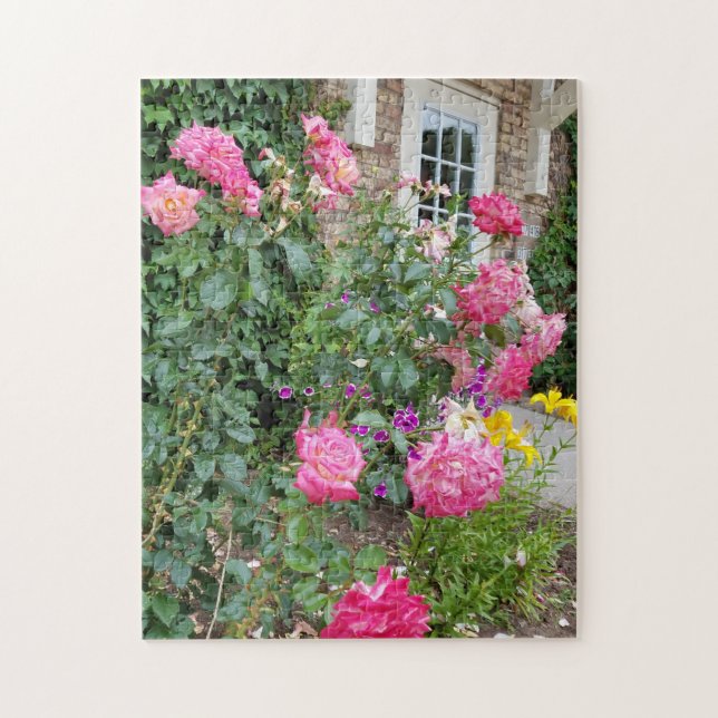 Garten mit Rose Puzzle (Vertikal)