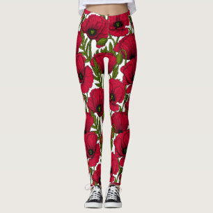 Garten mit rotem Mohn 2 Leggings
