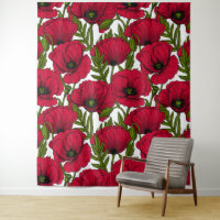 Garten mit rotem Mohn 2
