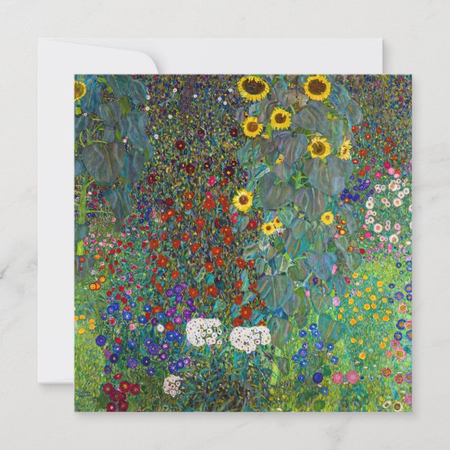 Garten mit Sonnenblumen | Gustav Klimt | Karte (Vorderseite)