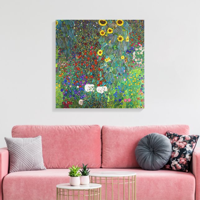 Garten mit Sonnenblumen | Gustav Klimt | Leinwanddruck (Insitu (Wohnzimmer))