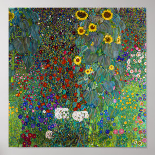Garten mit Sonnenblumen   Gustav Klimt   Poster