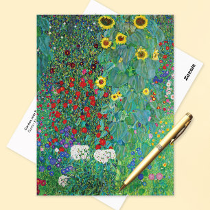 Garten mit Sonnenblumen Gustav Klimt Postkarte