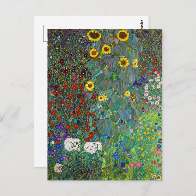 Garten mit Sonnenblumen | Gustav Klimt | Postkarte (Vorne/Hinten)