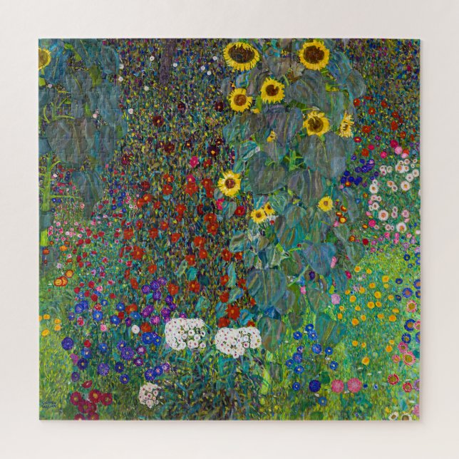 Garten mit Sonnenblumen | Gustav Klimt | Puzzle (Vertikal)