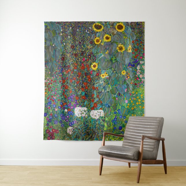 Garten mit Sonnenblumen | Gustav Klimt | Wandteppich (Beispiel)
