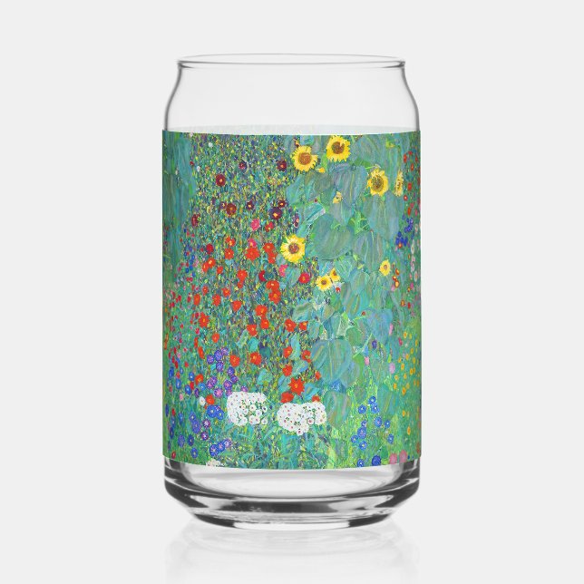 Garten mit Sonnenblumen von Gustav Klimt Dosenglas (Rückseite)