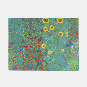 Garten mit Sonnenblumen von Gustav Klimt Fußmatte