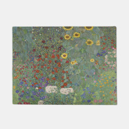 Garten mit Sonnenblumen von Gustav Klimt Fußmatte