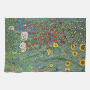 Garten mit Sonnenblumen von Gustav Klimt Geschirrtuch