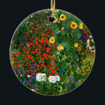 Garten mit Sonnenblumen von Gustav Klimt Keramik Ornament<br><div class="desc">Bauerngarten mit Sonnenblumen,  berühmtes Gemälde von Gustav Klimt</div>