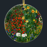 Garten mit Sonnenblumen von Gustav Klimt Keramik Ornament<br><div class="desc">Bauerngarten mit Sonnenblumen,  berühmtes Gemälde von Gustav Klimt</div>