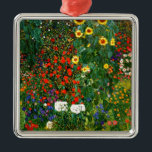Garten mit Sonnenblumen von Gustav Klimt Ornament Aus Metall<br><div class="desc">Bauerngarten mit Sonnenblumen,  berühmtes Gemälde von Gustav Klimt</div>