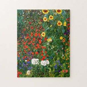 Garten mit Sonnenblumen von Gustav Klimt Puzzle