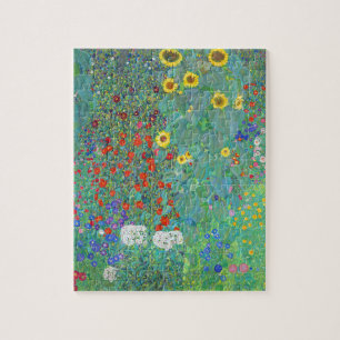 Garten mit Sonnenblumen von Gustav Klimt Puzzle