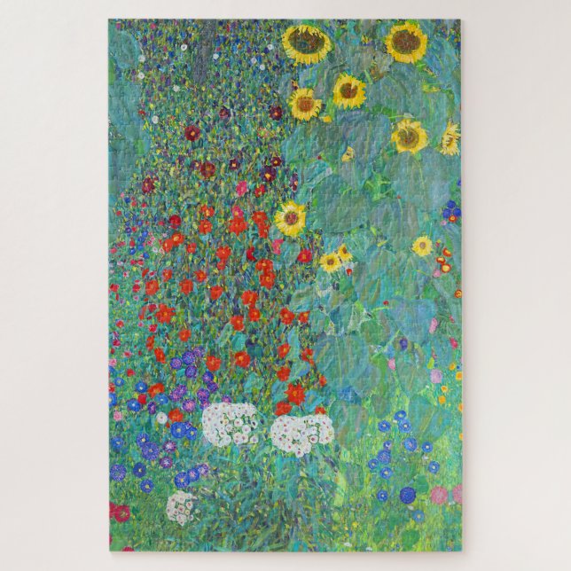 Garten mit Sonnenblumen von Gustav Klimt Puzzle (Vertikal)