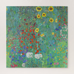 Garten mit Sonnenblumen von Gustav Klimt Puzzle