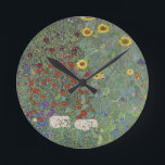 Garten mit Sonnenblumen von Gustav Klimt Runde Wanduhr<br><div class="desc">Bringen Sie die Schönheit von Gustav Klimts berühmtem Gemälde in Ihre Zuhause mit unserem Bauerngarten mit Sonnenblumenkissen. Mit atemberaubenden Details und lebhaften Farben ist diese Uhr die perfekte Ergänzung zu jedem Wohnraum. Der hochwertige Druck erfasst das Wesen des Kunstwerks und das Design wird jedem Raum eine Touch der Eleganz verleihen....</div>