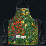 Garten mit Sonnenblumen von Gustav Klimt Schürze<br><div class="desc">Bauerngarten mit Sonnenblumen,  berühmtes Gemälde von Gustav Klimt</div>