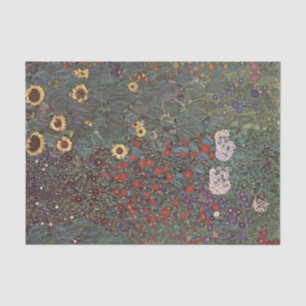 Garten mit Sonnenblumen von Gustav Klimt Seidenpapier