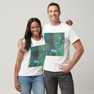 Garten mit Sonnenblumen von Gustav Klimt T-Shirt