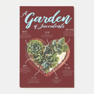 Garten mit Sukkulenten Post-it Klebezettel