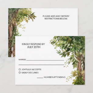 Garten mit Wald Hochzeit RSVP Karte