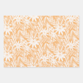 Garten mit weißer Wildblume Geschenkpapier Set