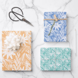 Garten mit weißer Wildblume Geschenkpapier Set