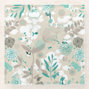 Garten-Muster Glasuntersetzer