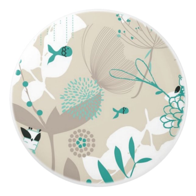 Garten-Muster Keramikknauf (Vorderseite)