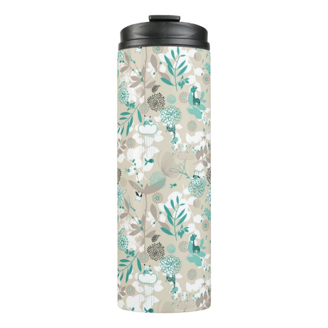 Garten-Muster Thermosbecher (Vorderseite)