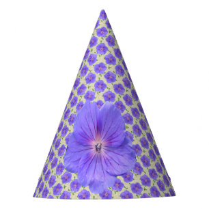 Garten-Party-blaue Blume auf irgendeiner Farbe Partyhütchen