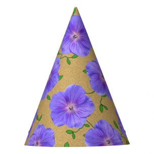 Garten-Party-blaue Blume auf irgendeiner Farbe Partyhütchen