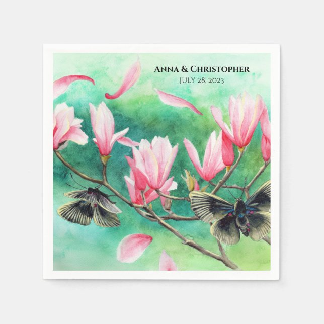 Garten Party! Blüten/Schmetterlinge, Personalisier Serviette (Vorderseite)