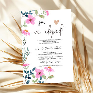 Garten Pinke Blumen Elopement Einladung